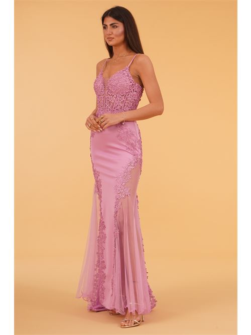 Abito lungo con macrame' e corallini The Dress London | AZALEAMAUVE